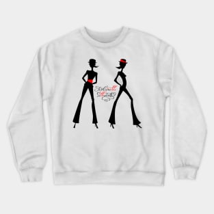 Black silhouette of fashion girls Crewneck Sweatshirt